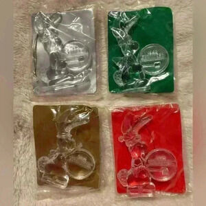 Vintage set of 4 Energizer Bunny Christmas Ornaments in Original Packaging